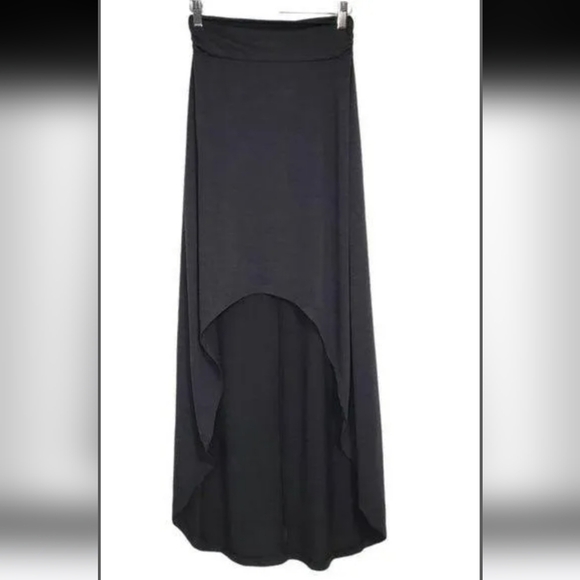 Zenana Outfitters Black High Low Maxi Skirt Size Women's Large - Picture 1 of 8